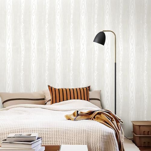 Yun-aeon Light White and Silver Wood Contact Paper 17.3"x80" Rustic Wooden Peel - Image 4