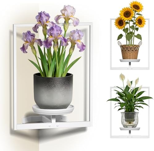 BXF Corner Shelves Wall Mounted, Metal Corner Plant Stand Indoor, Square by Unknown