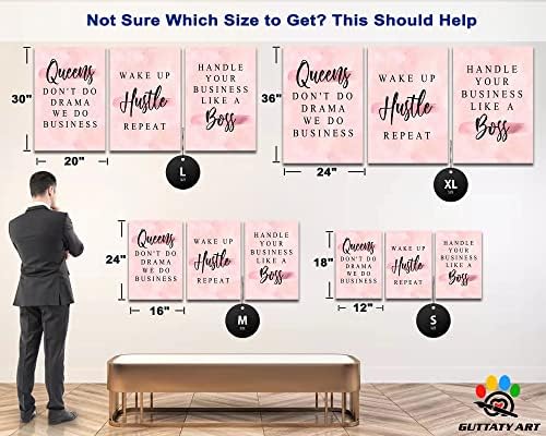 Office Wall Art-3 Panel Motivational Art, Inspirational Quotes Canvas - Image 4