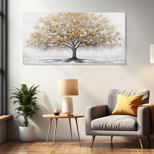 Glvzygy Home Wall Decor Wall Art Abstract Gold Tree of Life Modern Artwork - Image 3