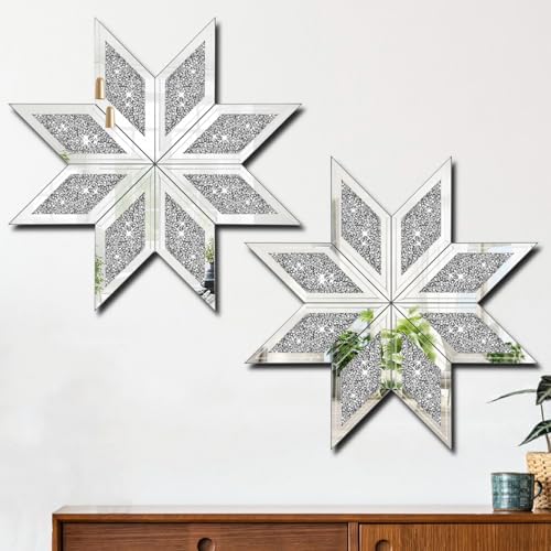 2 Piece Crushed Diamond Decorative Mirror by WALTSOM