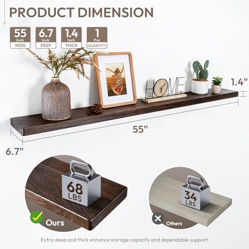 Marsmiles 55in Wall Mounted Floating Shelves - Image 3