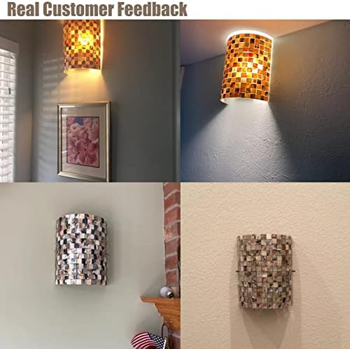 ARTZONE Tiffany Style Wall Sconces, Natural Shell Lampshade Mosaic Wall Light - Image 2