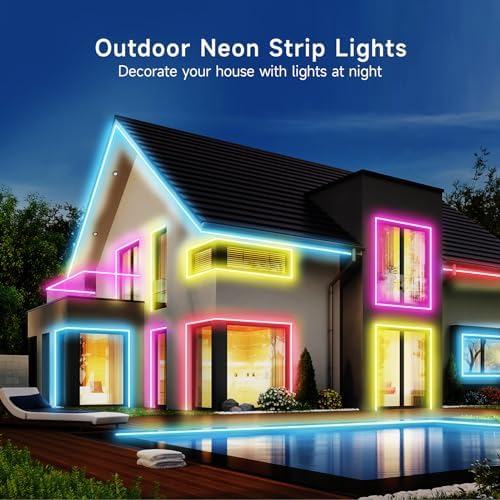 KANTUTOE LED Neon Rope Lights, 23ft RGB LED Light Strip, 24V Music Sync - Image 4