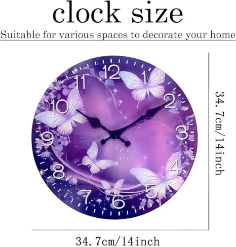 Butterfly Wall Clocks Battery Operated 14 Inch - Image 3