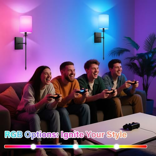 Battery Operated Wall Sconces Set of 2, Rechargeable Sconces - Image 5