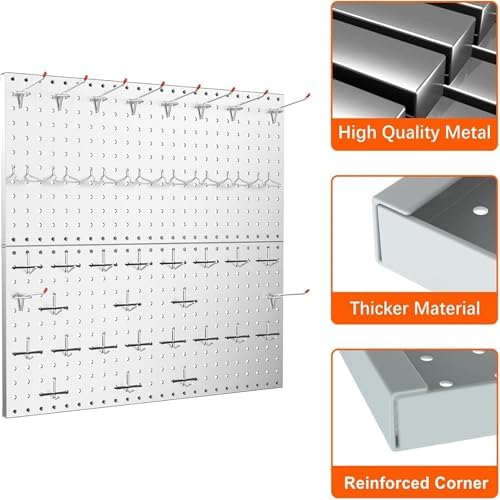 TORACK 2-Pack 12x24 inch Metal Pegboard Panels - Image 4