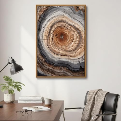 Tree Ring Wall Art Framed, Modern Nature Decor - Image 3