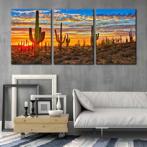 Pacimo 3 Pieces Wilderness Cactus Wall Art Decor - Image 2