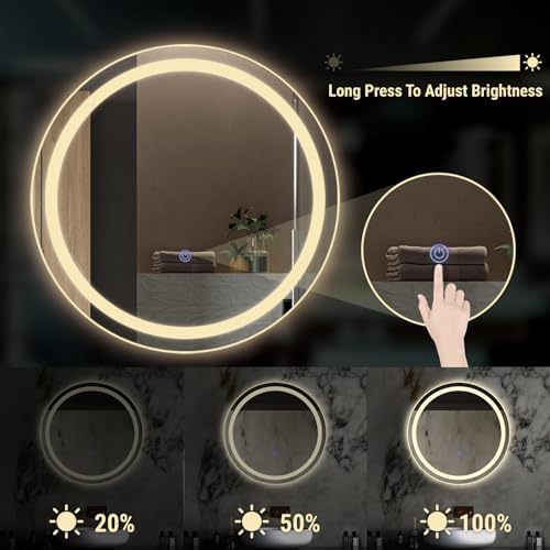 KOSTA 20 Inch Round LED Bathroom Vanity Mirror - Image 4