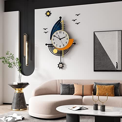 Modern Wall Clock Battery Operated 26 Inch Large Boat Design Pendulum Wall - Image 3