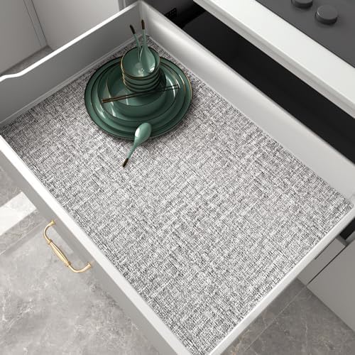 Decotalk Grey White Grasscloth Wallpaper Textured 17.5"x120" Peel and Stick - Image 5
