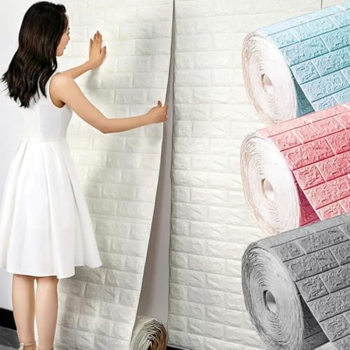 Waterproof Wall Panels 27.5" x 118" Faux Brick Wallpaper Peel and Stick Art - Image 5