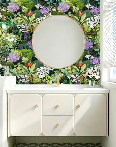 HAOKHOME Tropical Wallpaper Peel and Stick Green Jungle Floral Botanical - Image 5