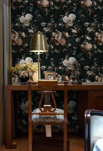 Floralplus Peel and Stick Wallpaper Removable Dark Floral Wallpaper - Image 5