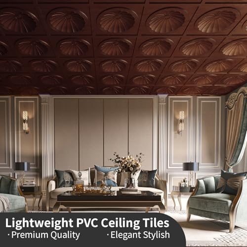 Art3dwallpanels Ceiling Tiles 12 Pack, 24 x 24 Inch, Antique Copper - Image 3