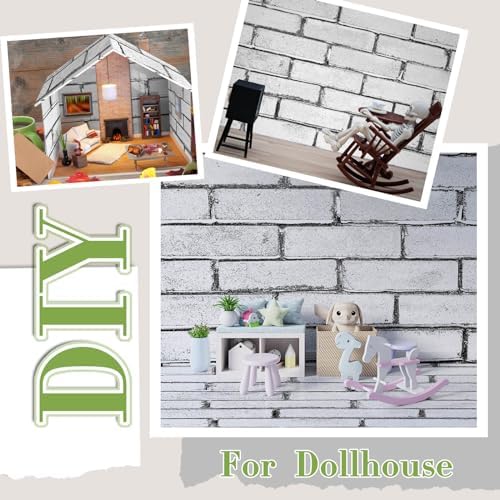 Flutesan 12 Pcs Miniature Dollhouse Wallpaper, Retro White - Image 6