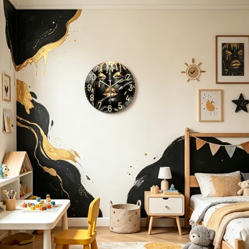 peacoblue Gilded Face Art Wall Clocks Battery Operated - Image 3