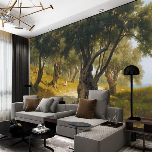 The Classical Realistic Style self-Adhesive Mural of Olive Orchard Scenery is - Image 5