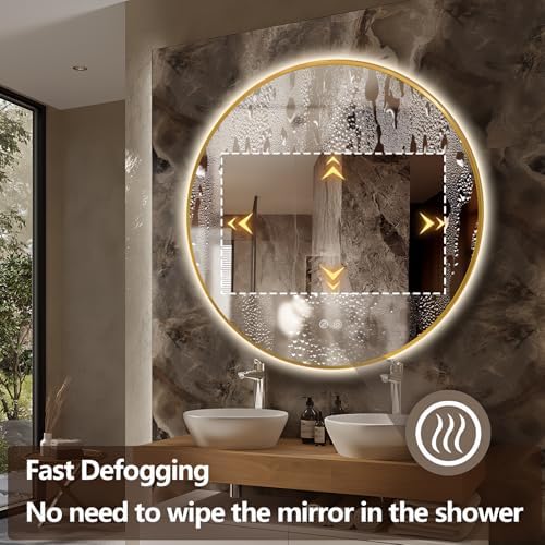 Niccy 40" Round LED Bathroom Backlit Mirror - Image 3