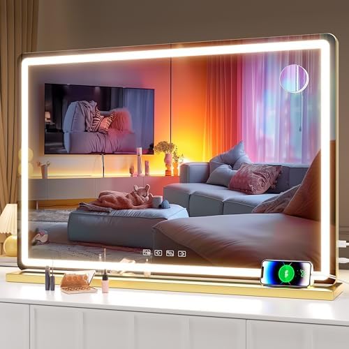 Hasipu Vanity Mirror with Lights and Bluetooth Speaker, Lighted Makeup Mirror by Whatssuitableisthebest