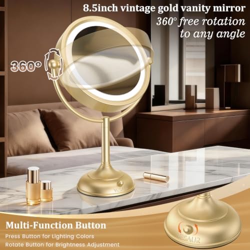 Professional 8.5" Large Lighted Makeup Mirror - Image 6