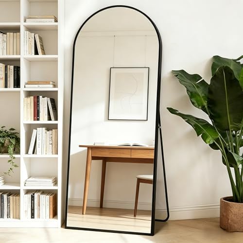 69" x 26" Arched Full Length Mirror Black Aluminum Alloy Frame - Image 5