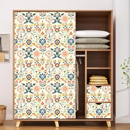 ILHIIOR Pink Floral Peel and Stick Wallpaper Boho 17.5 x 393 Inches - Image 4