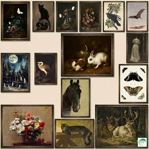 LANCHI95 15 Pcs Unframed Dark Academia Art by LANCHI95