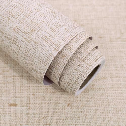 Beige Grasscloth Peel and Stick Wallpaper Textured 15.7in x 787.4in by lenify