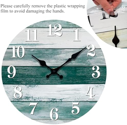 Wall Clock Silent Non-Ticking Wooden Clocks Battery Operated 12 Inch - Image 5