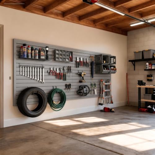 Slat Wall Paneling 4x8 ft Garage Organizer Storage Systems, Heavy Duty PVC - Image 7