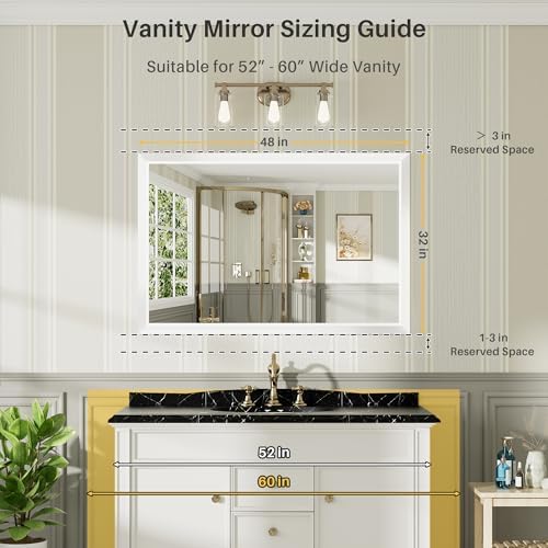 Briivue Bathroom Wall Mirror, 48x32 Inch - Image 2