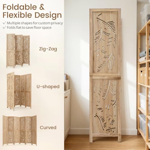GIANTEX 6 Panel Boho Room Divider - Image 7