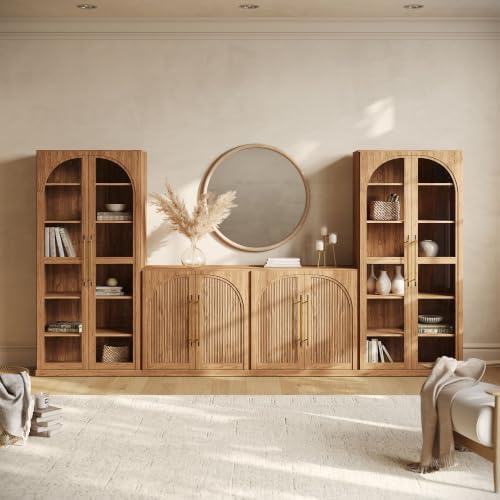 BELLEZE Jagger 128" Wall Unit 3-Piece Modular TV Stand - Image 5