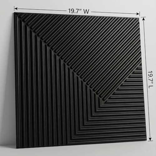 3D Wall Panels for Interior Wall Decor, Matte Black - Image 2