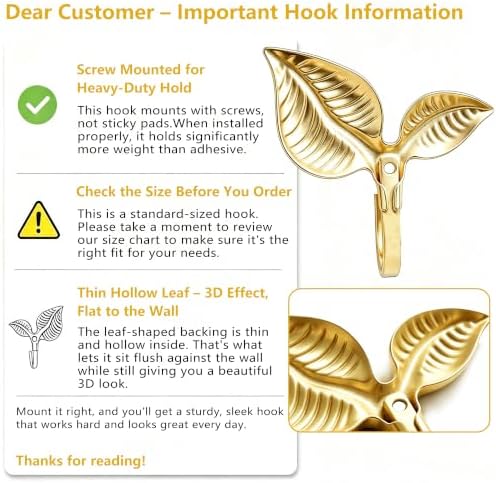 Decorative Wall Hooks 4 Pack, Metal Curtain Holdbacks - Image 4