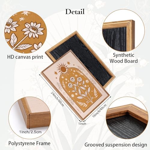 CHDITB Bohemian Floral Framed Canvas Wall Art Set, Nature Inspired Wall Decor - Image 6