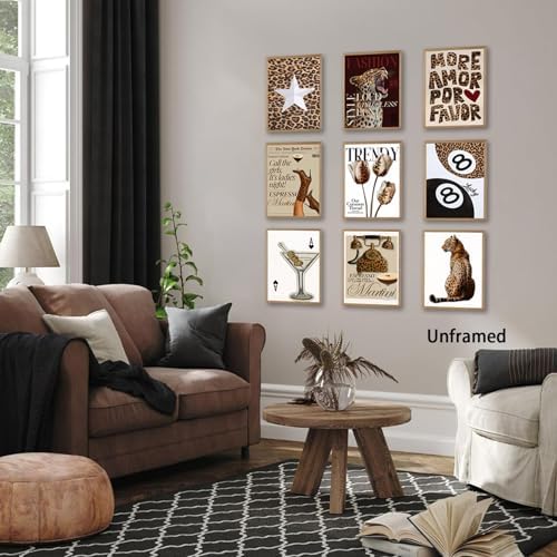 Msvenors Vintage Trendy Leopard Posters Wall Art Set of 9, Luxury Aesthetic - Image 5