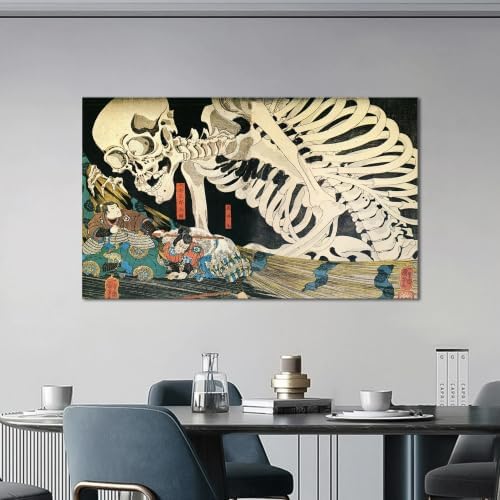 msspart Utagawa Kuniyoshi Canvas Wall Art Japanese Ukiyoe-E Skeleton Artwork - Image 7