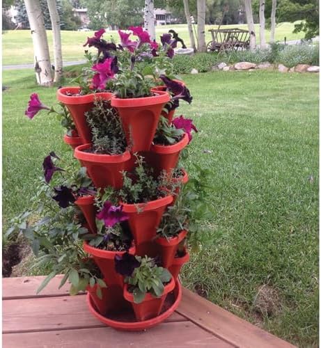 Vertical Garden Planter 4 Tier Stackable System 16 Plants, Space Saving Herb - Image 7