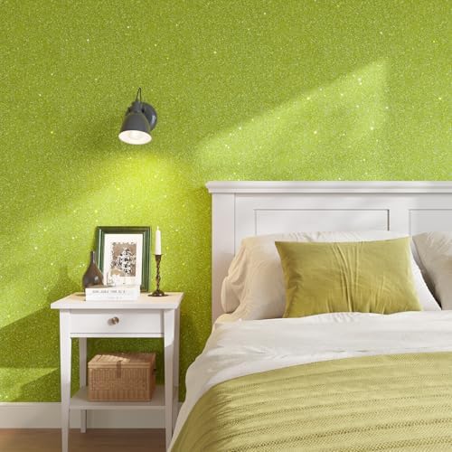 Lime Green Glitter Contact Paper Sparkle Wall Paper 15.7"x472" - Image 4