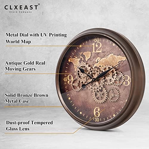 CLXEAST 24 Inch Moving Gear Wall Clock - Image 2