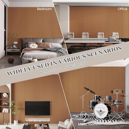4 Pack Acoustic Wood Wall Panels 105.9" x 12.6" x 0.8" - Image 4