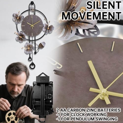 Wall Clock, Silent Quartz Movement Battery Operated - Image 3