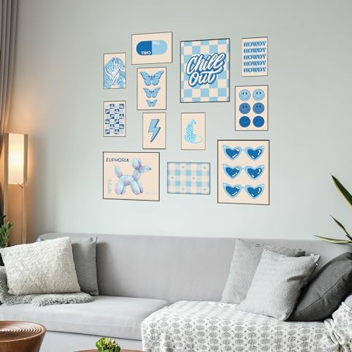 KONGSY Blue Preppy Wall Art Prints | Set of 12 Unframed Preppy Wall Art Posters - Image 4