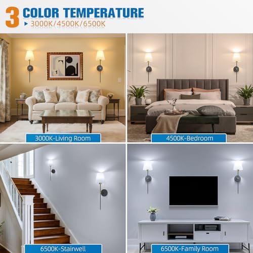 NIORSUN 19.9 inch Battery Operated Wall Sconce Set of 2, Wireless Sconces - Image 3