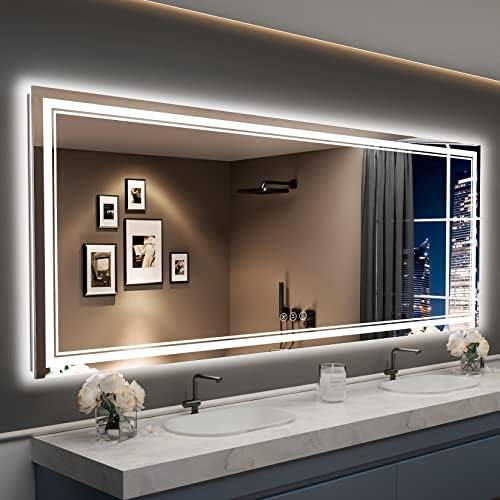 96x36 LED Bathroom Mirror, Backlit & Front Lit Lighted Mirror by Awandee