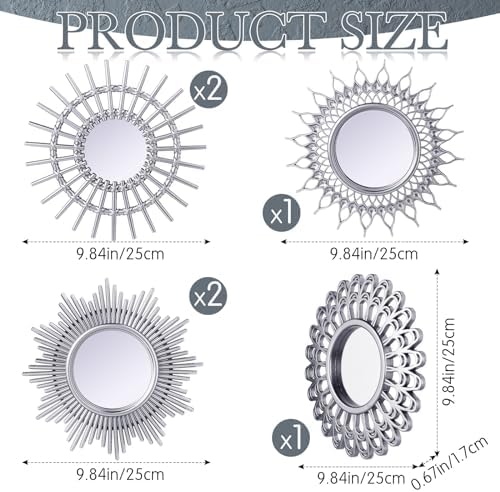 Namalu 6 Pcs Sunburst Round Mirror - Image 2