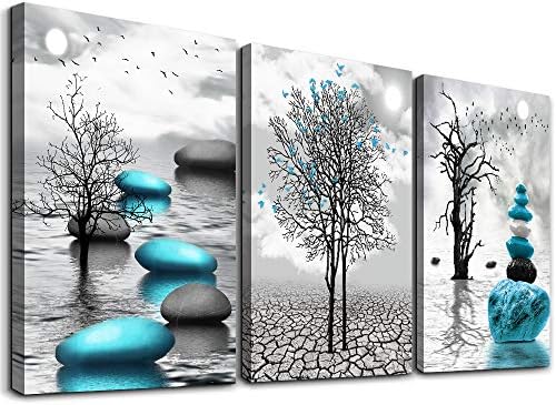 Canvas Wall Art for Living Room Wall Decor for Bedroom Bathroom Black and White by DZRWUBHS